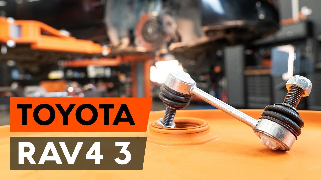 Como mudar tirante da barra estabilizadora da parte dianteira em Toyota RAV4 III - guia de substituição