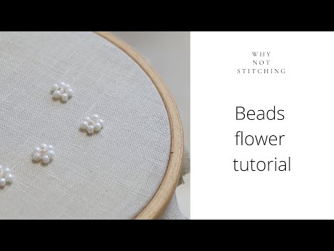 Beads flower tutorial - hand embroidery for beginners