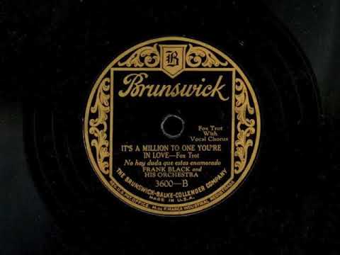 It's A Million To One You're In Love by Frank Black and His Orchestra, 1927