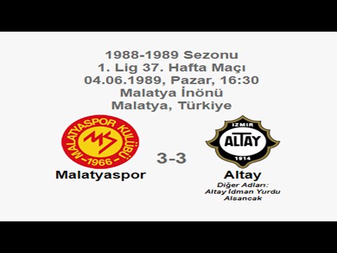 Malatyaspor 3-3 Altay [HD] 04.06.1989 - 1988-1989 Turkish 1st League Matchday 37 (Only 5th Goal)