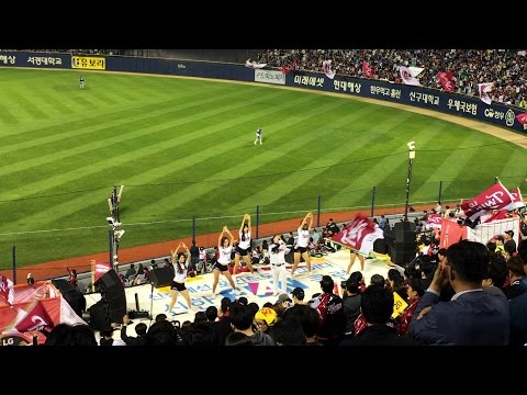 161024(월) 플레이오프 NC 3차전 LG트윈스 승! - 단상치어리더공연(Tears - 소찬휘) [직캠4K]