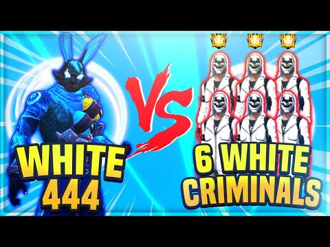 WHITE 444 VS 6PRO PLAYER 1 HACKER VS 6  WHITE CRIMINALS // DANGEROUS ROOM #free fire