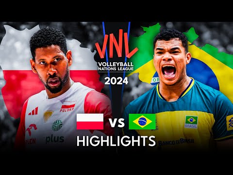 🇵🇱 POLAND vs BRAZIL 🇧🇷 | Quarter Finals | Highlights | Men’s VNL 2024