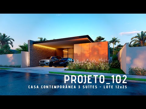 Casa Moderna com 3 suítes | 180m2 | Lote 12x25