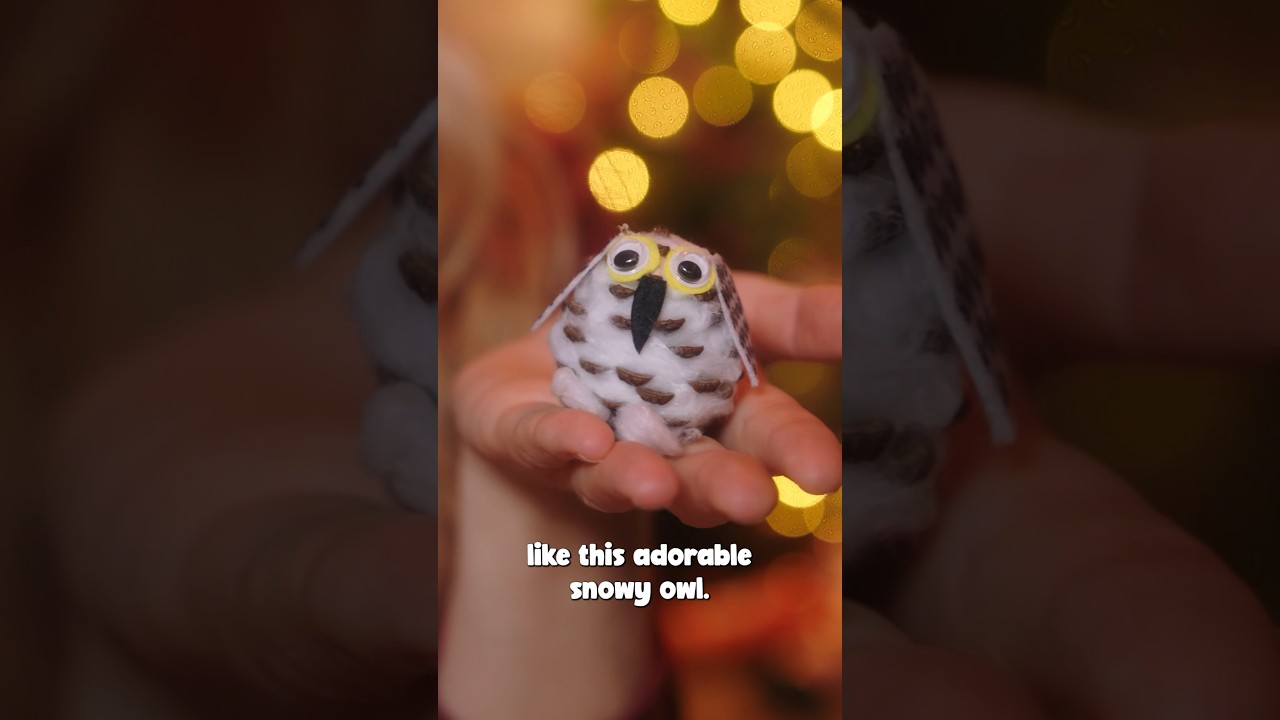 How to make a PINECONE snowy OWL! | Maddie Moate #shorts #DIY #Craft