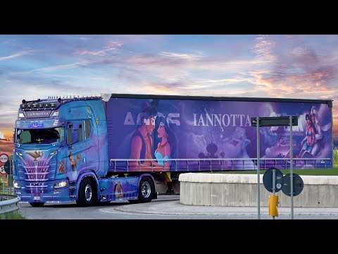 Truck GP Misano Italy 2024 | Showtrucks coming with chrome Scania V8 open pipes, painted and lights