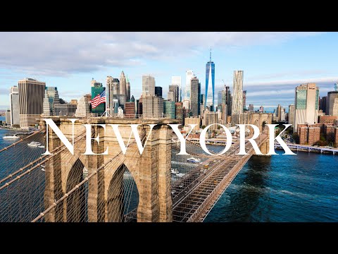 NEW YORK SKYLINE in 4K | Brooklyn Bridge by drone