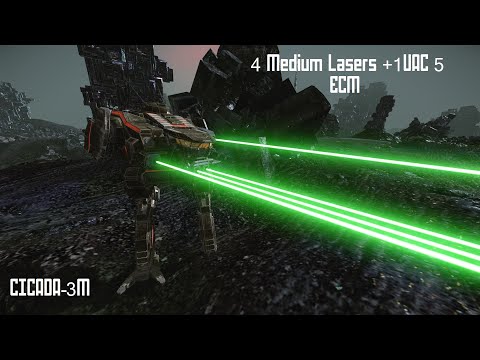 Cicada 3M Build Review - 4MLs + UAC5 + ECM. Mechwarrior Online