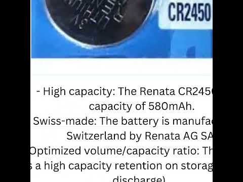 Renata cr2450 3v lithium battery, button type