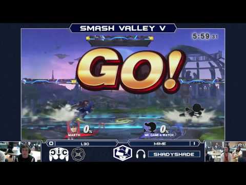 Smash Valley V Wii U Singles - L30 (Marth/Cloud) vs Mime (Game & Watch) - Pools Losers Bracket