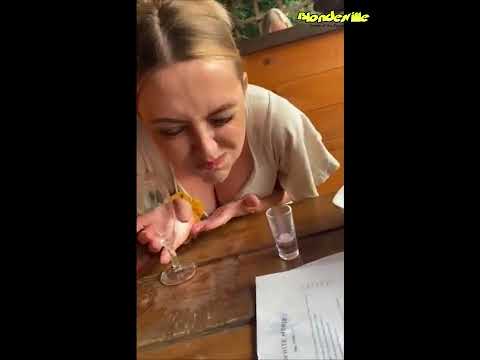 Blonde Goes on Epic Stairway Slide