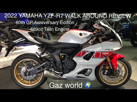 2022 YAMAHA YZF-R7 WORLD GP 60TH ANNIVERSARY EDITION WALK AROUND DETAILED R7 REVIEW TWIN #GAZWORLD