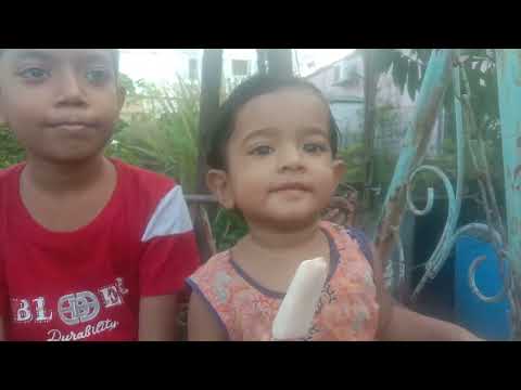 Arisha Moni is eating ice cream. Saju Media Mix