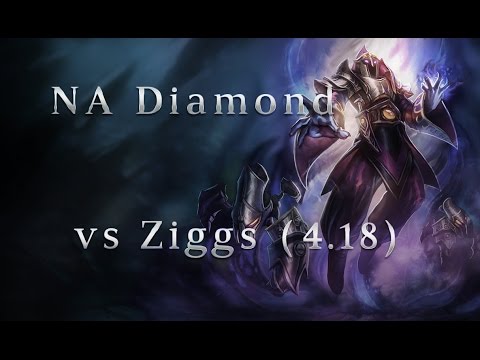 NA Diamond Malzahar MID vs Ziggs Season 4 (4.19) League of Legends LoL Pro SoloQ