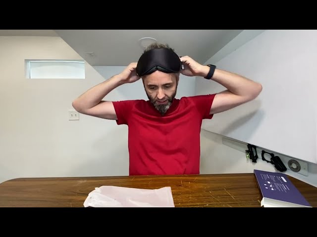 Best Blackout Weighted Sleep Mask for Travel - product in use