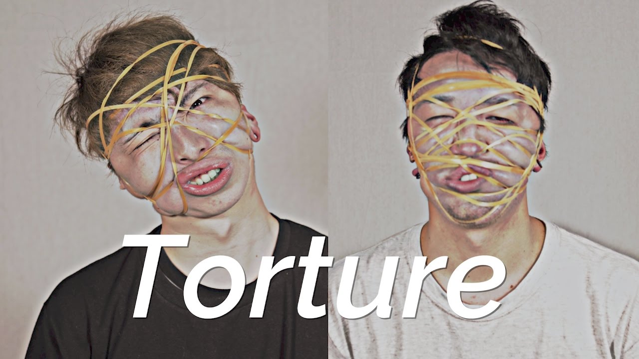 輪ゴムのスイカ爆弾…人間の頭でやってみた！- Rubber band challenge! - HARAKIRIBANZAI