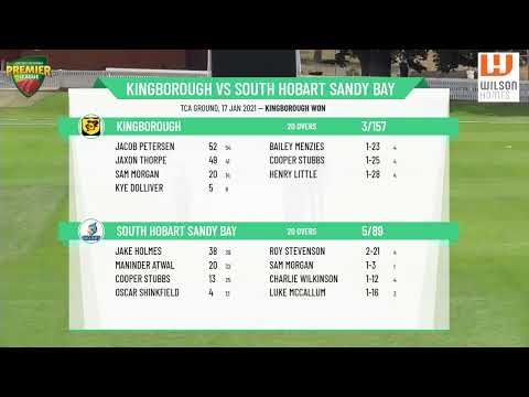 CTPL Premier League Boy's Under 15 Twenty20 Semi Final - Kingborough v South Hobart Sandy Bay