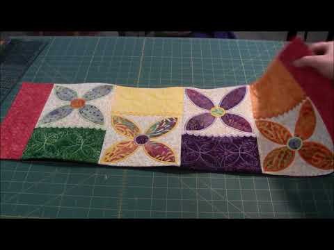 Machine Embroidered Daisy Table Runner