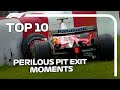 Top 10 Perilous Pit Exit Moments In F1!