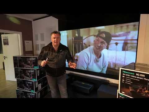 Was kann das Paket für unter 3k? Hisense LaserTV 120l5F mit 266 cm breiter CLR Rahmenleinwand.