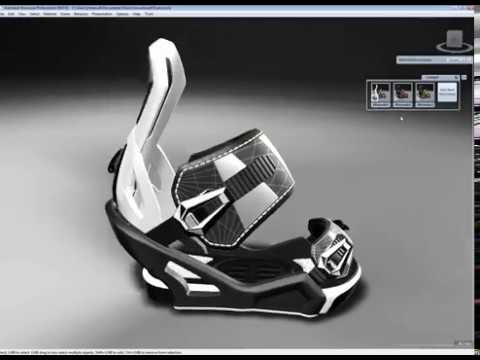 Snowboard binding design in Autodesk Alias