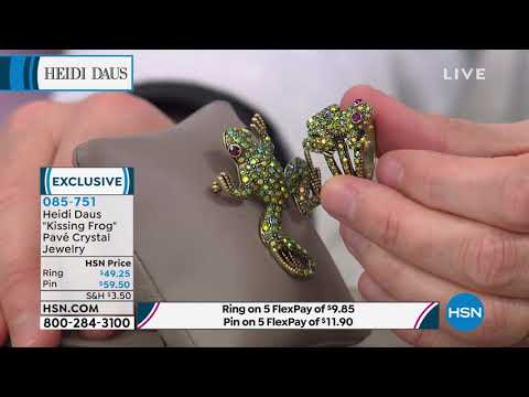 Heidi Daus "Kissing Frog" Pav Crystal Earrings