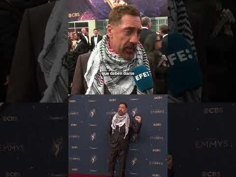 Javier Bardem muestra en los Premios Emmy su apoyo a Palestina y denuncia el \
