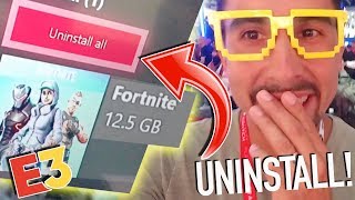 I UNINSTALLED FORTNITE AT E3! 😱SUPER SMASH BROS ULTIMATE BOOTH IS AMAZING! E3 2018 VLOG
