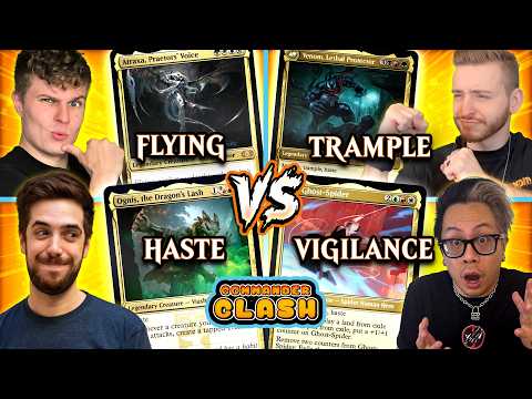 100% Haste vs. 100% Vigilance vs. 100% Trample vs. 100% Flying | Commander Clash