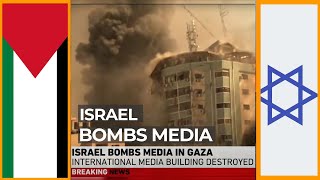 Israel bombs Media in Gaza : media building destroyed | AJ #shorts