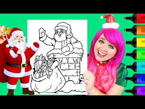 Coloring Santa Claus Chimney Christmas Coloring Page Prismacolor Markers | KiMMi THE CLOWN Video