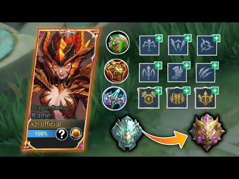 KARRIE BEST BUILD AND EMBLEM TO EASILY REACH MYTHIC THIS SEASON🔥 MLBB