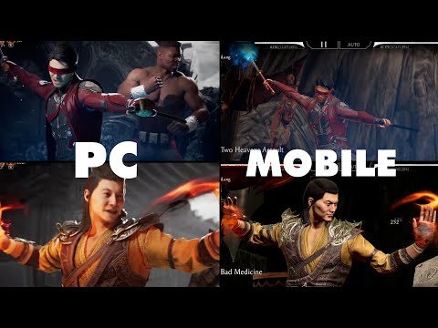 Mortal Kombat 1 PC vs. MK Mobile - Kenshi & Shang Tsung Fatal Blow side-by-side comparision.