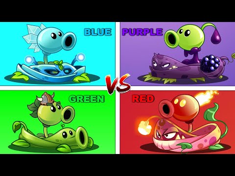 PvZ2  4 Pairs Colorful Plants ( Teams Pea ) - Who Will Win? PvZ 2 Team Plant Vs Team Plant