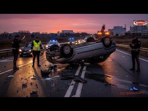 TG7 Basilicata News. Albero crolla sulle auto sfiorata tragedia. Auto si ribalta. Calcio giovanile