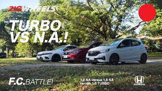 Honda RS Battle! Turbo 1.5 vs NA 1.5 Fuel Economy Comparo | Zigwheels.Ph