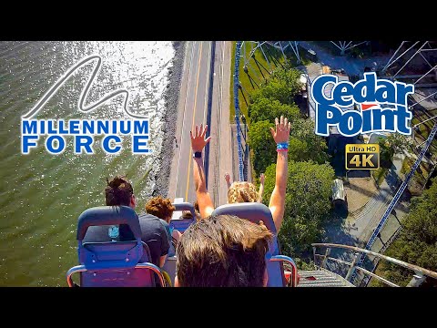 2022 Millennium Force Roller Coaster On Ride Back Row 4K POV Cedar Point