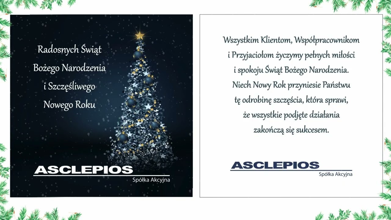 ASCLEPIOS S.A. | życzenia świąteczno-noworoczne