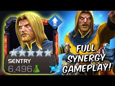 5 Star Sentry Rank Up & Full Synergy Gameplay 2019! - Marvel Contest Of Champions