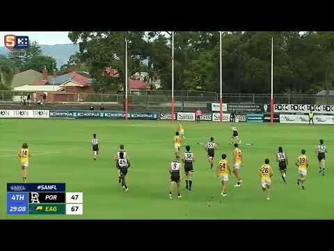 Rd 6 SANFL Snapshot - Eagles' Daniel Menzel kicks the sealer