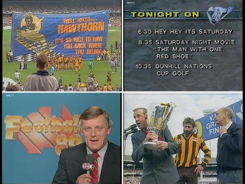 Tasmanian Transmission of 1989 VFL Grand Final - Geelong v Hawthorn. Includes commercials