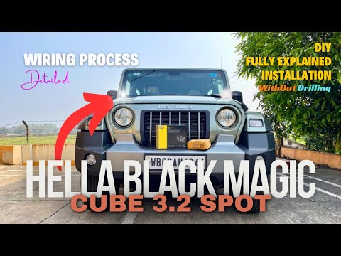 HELLA Black Magic Cube 3.2 SPOT Aux Light Kit In Mahindra THAR | DIY Fully Explained | #thar #hella