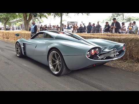 $7.4 Million Pagani Huayra Codalunga - Start, LOUD Revs & Accelerations @ Goodwood Festival of Speed