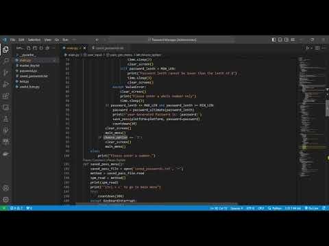 Password Manager Made Only Using Python