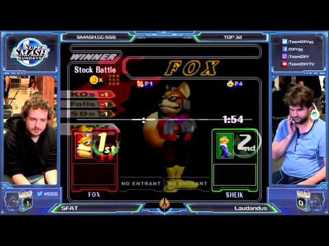 SSS 34 - SFAT (Fox) Vs. Laudandus (Sheik) SSBM - Top 32 Winners RD 2 - Smash Melee