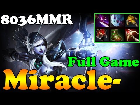 Dota 2 - Miracle- 8036MMR TOP 1 MMR IN THE WORLD Plays Drow Ranger - Full Game - Ranked Gameplay