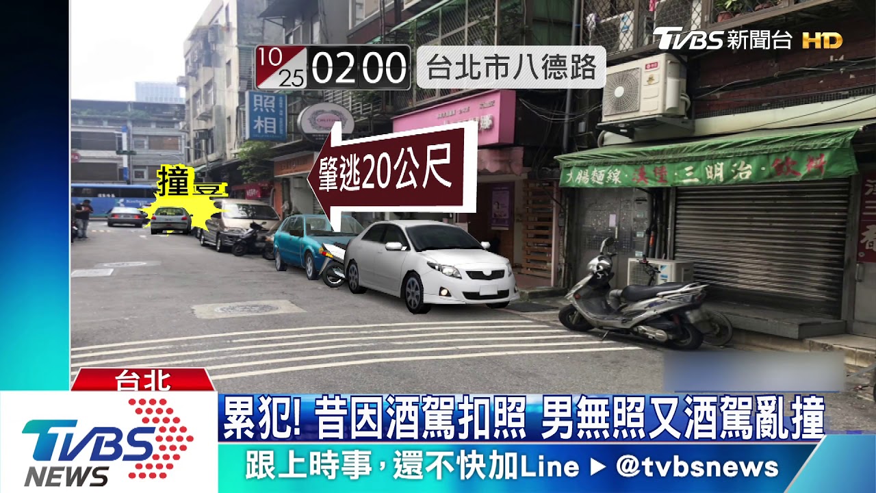 酒駕累犯連撞3車!酒側值0.99 兩度肇逃