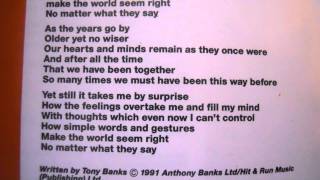 Still it takes me by surprise - Tony Banks