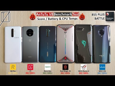 Realme X2 Pro vs OnePlus 7T vs Reno Ace vs ROG Phone 2 vs RedMagic 3S vs Nex 3 AnTuTu Benchmark Test