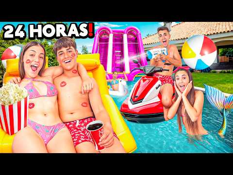 SOBREVIVIENDO 24 HORAS en la PISCINA! *Competición muy Épica!*